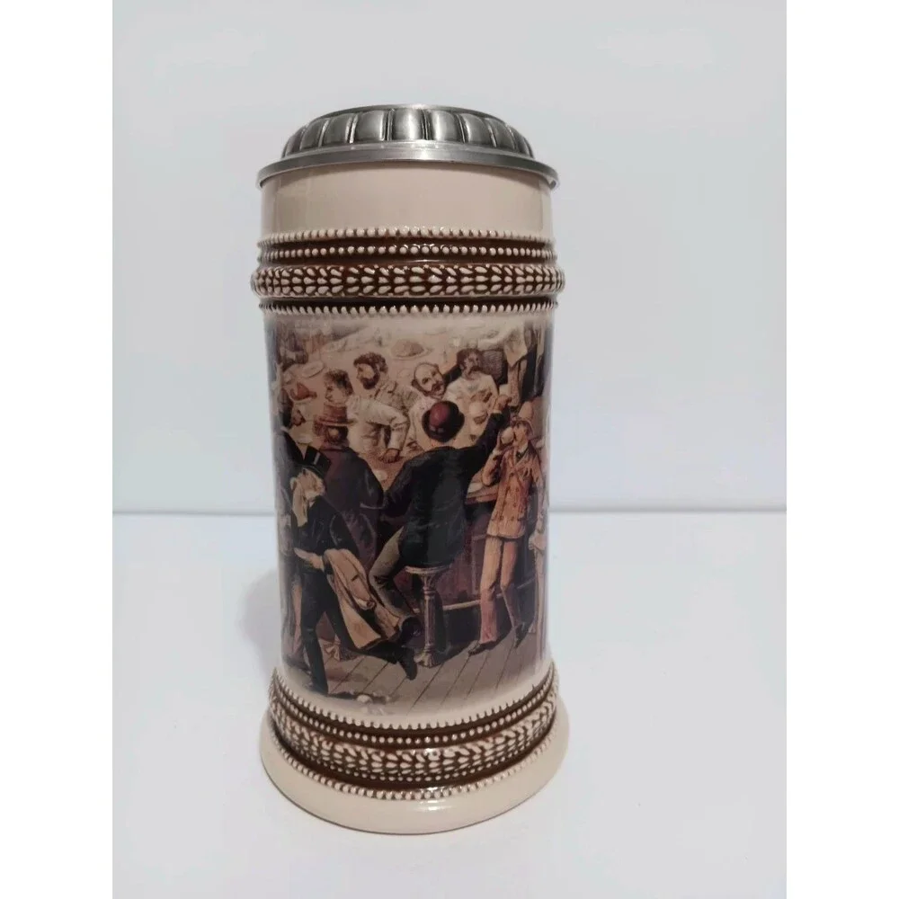 Paul Sebastian Fine Fragrance Co Beer Stein Pewter Ceramic 1999